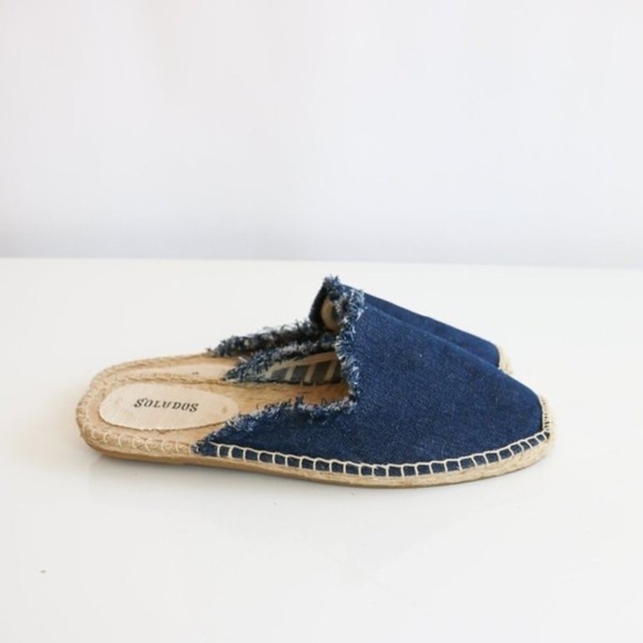 Soludos Denim Espadrille Mules Size 6 - Picture 2 of 8